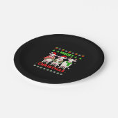 Mooey Christmas Cow Christmas Ugly Sweater Pajama Pappteller (Schrägansicht)