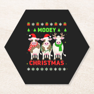 Mooey Christmas Cow Christmas Ugly Sweater Pajama Untersetzer