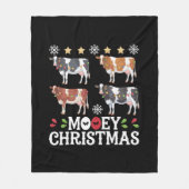 Mooey Christmas Cow Lover Holiday Farm Bauer Fleecedecke (Vorderseite)