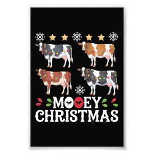 Mooey Christmas Cow Lover Holiday Farm Bauer Fotodruck