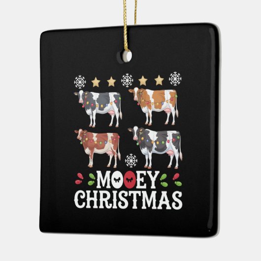 Mooey Christmas Cow Lover Holiday Farm Bauer Keramikornament (Links)