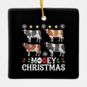 Mooey Christmas Cow Lover Holiday Farm Bauer Keramikornament (Vorderseite)