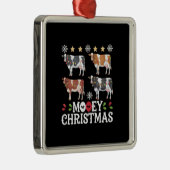 Mooey Christmas Cow Lover Holiday Farm Bauer Ornament Aus Metall (Rechts)