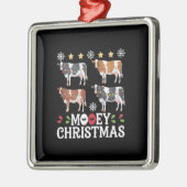 Mooey Christmas Cow Lover Holiday Farm Bauer Ornament Aus Metall (Links)