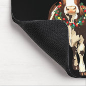 Mooey Christmas Cow With Santa Hats Xmas Lights Me Mousepad (Ecke)