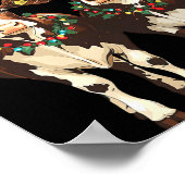 Mooey Christmas Cow With Santa Hats Xmas Lights Me Poster (Ecke)