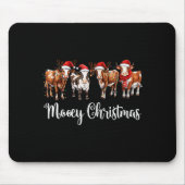 Mooey Christmas Cowgirl Xmas Funny Western Christm Mousepad (Vorne)