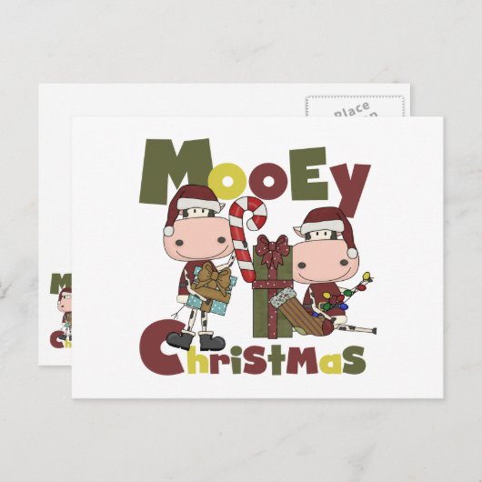Mooey Christmas Feiertagspostkarte (Vorne/Hinten)