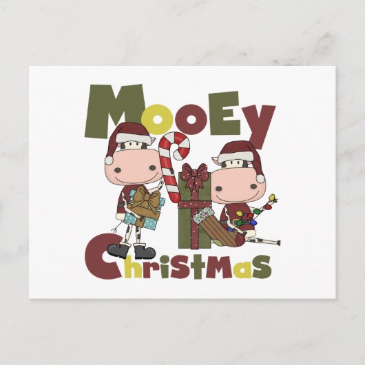 Mooey Christmas Feiertagspostkarte (Vorderseite)
