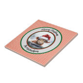 Mooey Christmas Funny Highland Cow Red Gingham Fliese (Seite)