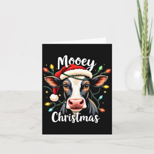 Mooey Christmas Funny Xmas Cow Cattle Lovers Karte (Vorderseite)