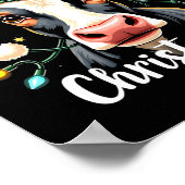 Mooey Christmas Funny Xmas Cow Cattle Lovers Poster (Ecke)