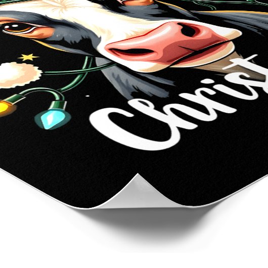 Mooey Christmas Funny Xmas Cow Cattle Lovers  Poster (Ecke)