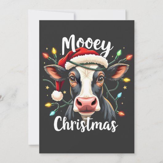 Mooey Christmas Funny Xmas Kuh Rinder Liebhaber Einladung (Vorderseite)