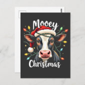 Mooey Christmas Funny Xmas Kuh Rinder Liebhaber Postkarte (Vorne/Hinten)