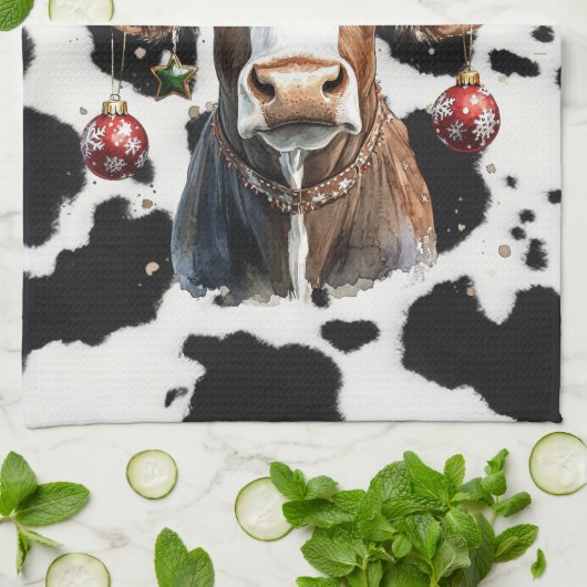 Mooey Christmas Geschirrtuch (Gefaltet)