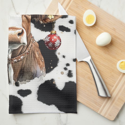 Mooey Christmas  Geschirrtuch (Viertel Falte)