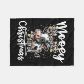 Mooey Christmas Heifer Cow Reindeer Christmas Ligh Fleecedecke (Vorderseite (Horizontal))