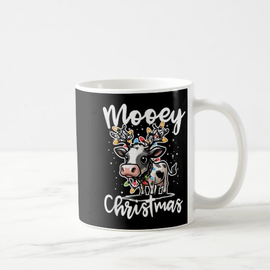 Mooey Christmas Heifer Cow Reindeer Christmas Ligh Kaffeetasse (Rechts)