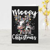 Mooey Christmas Heifer Cow Reindeer Christmas Ligh Karte (Gelbe Blume)