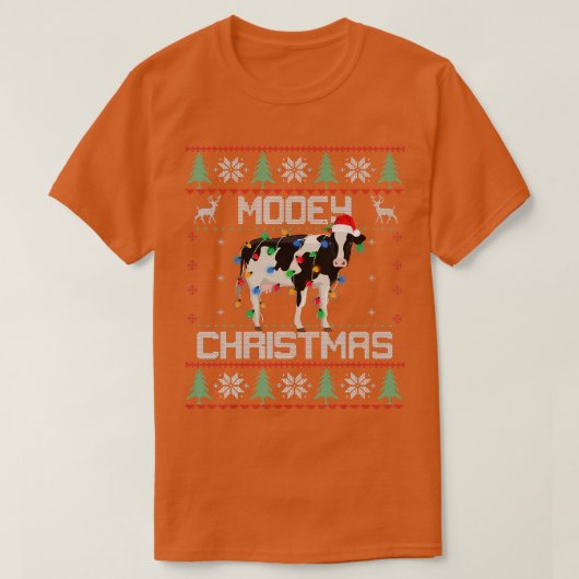 Mooey Christmas Heifers Kuh Ugge Weihnachtsgeschen T-Shirt (Design vorne)