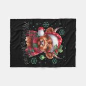 Mooey Christmas Highland Cow Christmas Lights Cow Fleecedecke (Vorderseite (Horizontal))