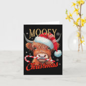 Mooey Christmas Highland Cow Design Xmas Cow Lover Karte (Gelbe Blume)