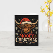 Mooey Christmas Highland Cow Funny Santa Hat Desig Karte (Gelbe Blume)