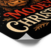 Mooey Christmas Highland Cow Funny Santa Hat Desig Poster (Ecke)