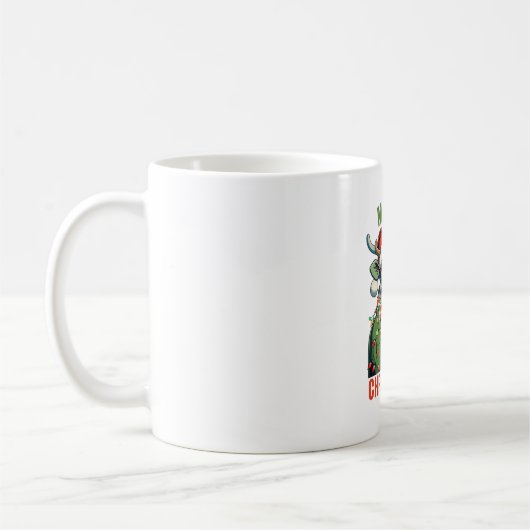 Mooey Christmas Highland Cow Light Weihnachtsmannm Kaffeetasse (Links)