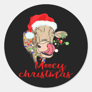 Mooey Christmas Kuh Heifer Bauer Xmas Runder Aufkleber