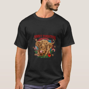 Mooey Christmas Niedlich Highland Cow Weihnachtsma T-Shirt