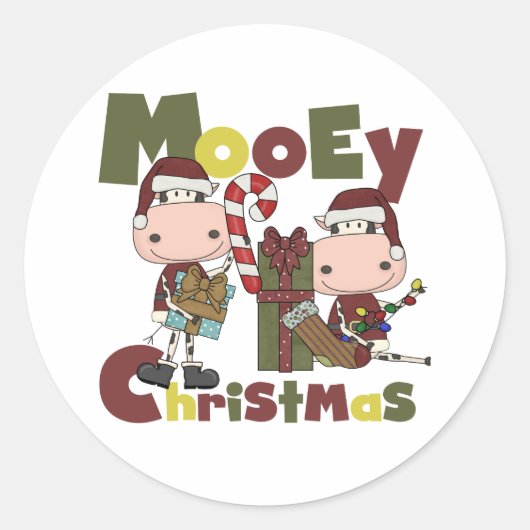 Mooey Christmas Runder Aufkleber (Vorderseite)