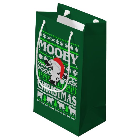 Mooey Christmas Ugly Weihnachtskraut Kleine Geschenktüte (Rückseite Schrägansicht)