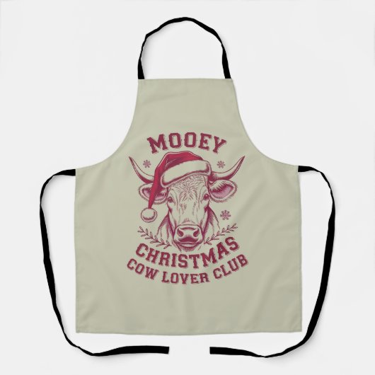 Mooey Christmas Western Cow Lover Club Xmas Saison Schürze (Vorderseite)