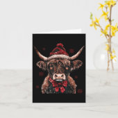 Mooey Christmas Western Highland Cow Lover Santa H Karte (Gelbe Blume)