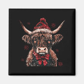Mooey Christmas Western Highland Cow Lover Santa H Magnet (Vorne)