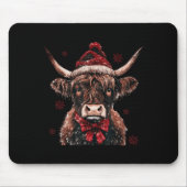 Mooey Christmas Western Highland Cow Lover Santa H Mousepad (Vorne)