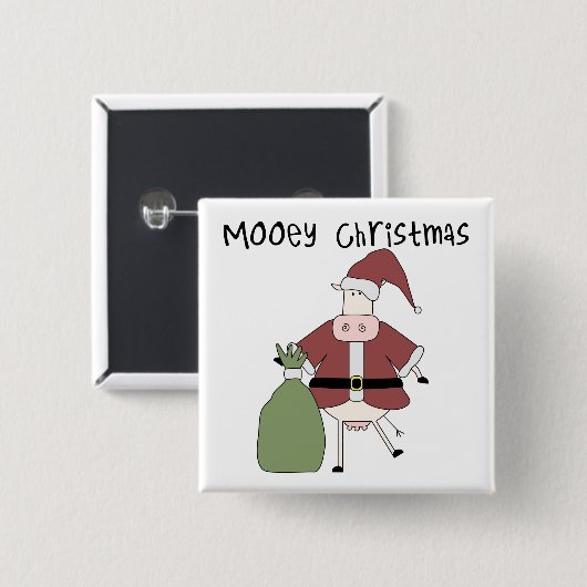 Mooey Cow Weihnachtsgeschenke und Geschenke Button (Vorne & Hinten)