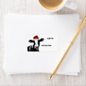 Mooey Frohe Weihnachtskuh Weihnachtsmannmütze Adressaufkleber (Insitu)