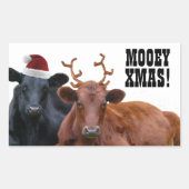 Mooey Frohe Weihnachtskühe Stickers (Vorderseite)