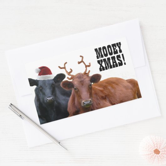 Mooey Frohe Weihnachtskühe Stickers (Umschlag)