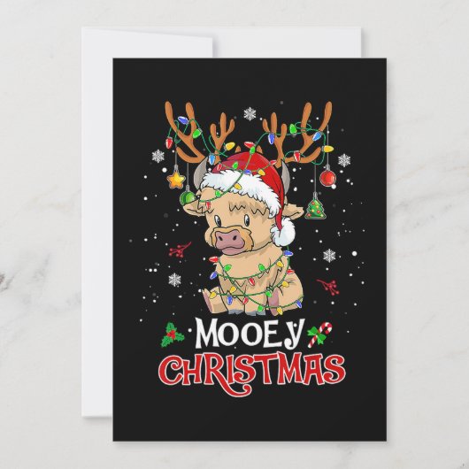 Mooey Highland Cow Christmas Save The Date (Vorderseite)