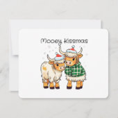 Mooey Kissmas Cartoon Kuh Weihnachtskarte Feiertagskarte (Vorderseite)