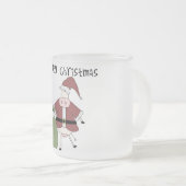 Mooey Kuh-Weihnachtst-shirts und -geschenke Mattglastasse (VorderseiteRechts)