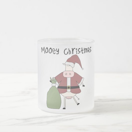Mooey Kuh-Weihnachtst-shirts und -geschenke Mattglastasse (Mittel)