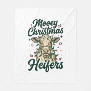 Mooey Weihnachten Färsen Lustiges Kuh Weihnachten  Fleecedecke