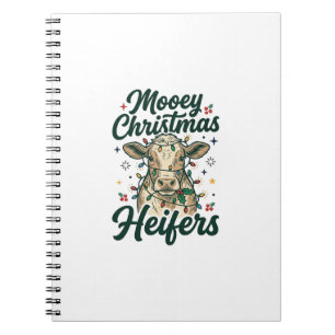 Mooey Weihnachten Färsen Lustiges Kuh Weihnachten  Notizblock