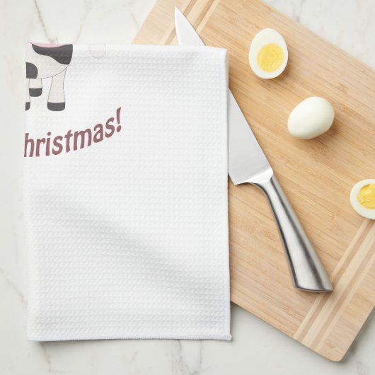 Mooey Weihnachten! Geschirrtuch (Viertel Falte)