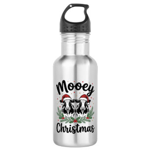 Mooey Weihnachten Kuh Vintage Gravur Shirt Design Edelstahlflasche